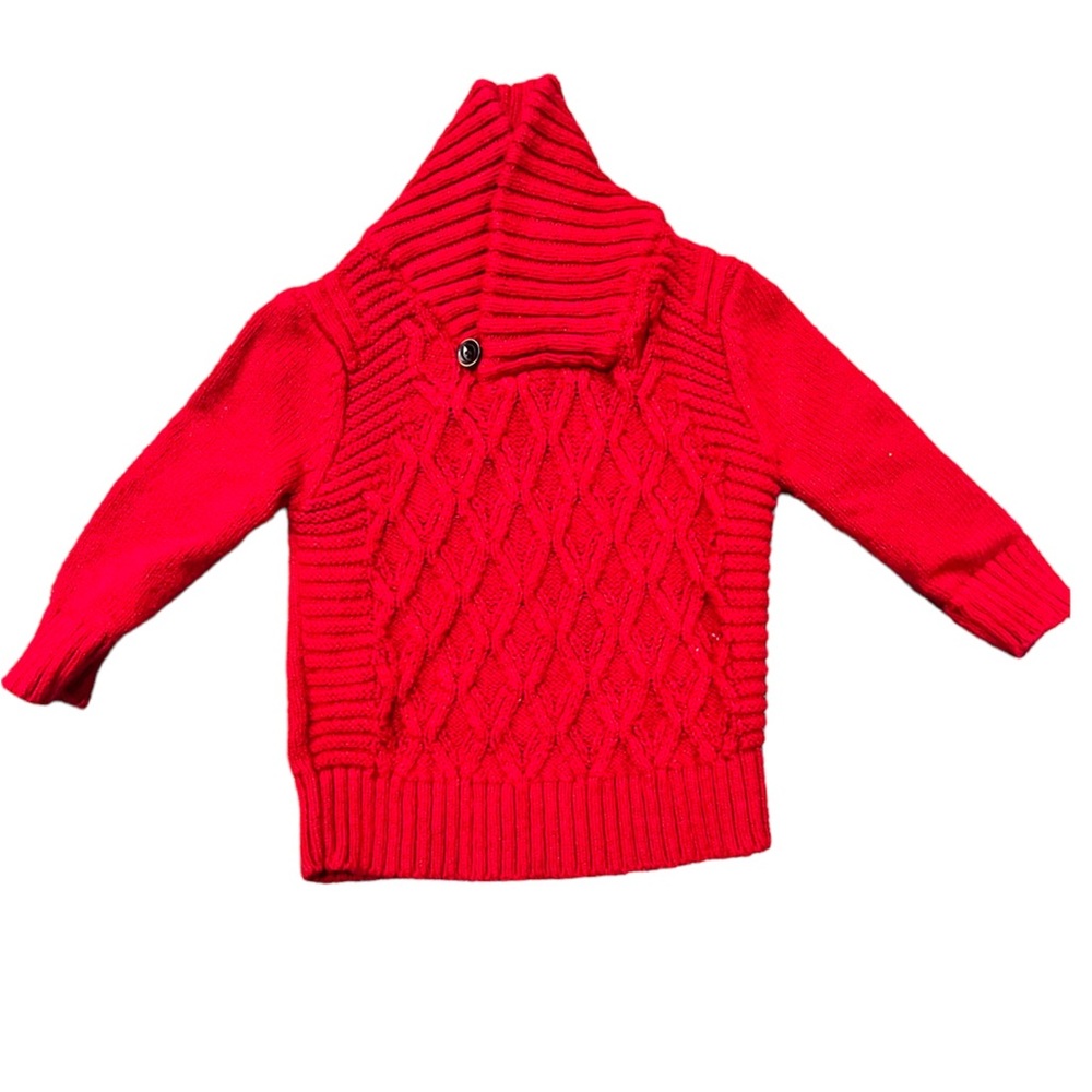 Cat and Jack toddler boys red sweater with button - Picture 1 of 3